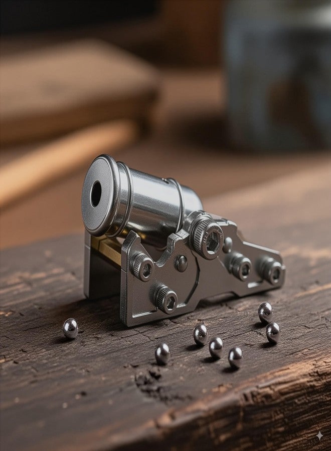 TIETHEKNOT نموذج مدفع صغير من TIETHEKNOT - نسخة طبق الأصل من الفولاذ المقاوم للصدأ لتزيين سطح المكتب وعرضها كقطعة قابلة للجمع - Image 3